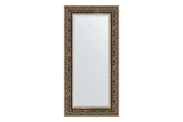 Wall mirror with bevel in a baguette frame EVOFORM Monogram silver 69x159 cm
