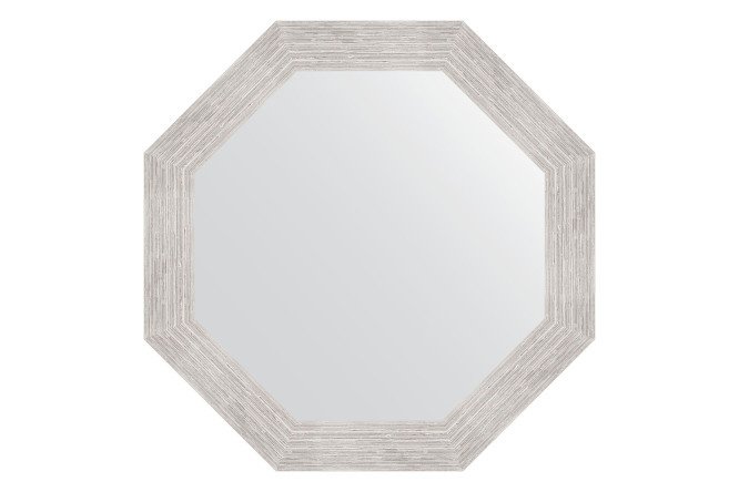 Wall mirror in a baguette frame EVOFORM Octagon BY 3737, silver rain 63x63 cm
