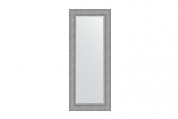 Wall mirror with bevel in a baguette frame EVOFORM BY 3939 silver chain mail 57x137 cm