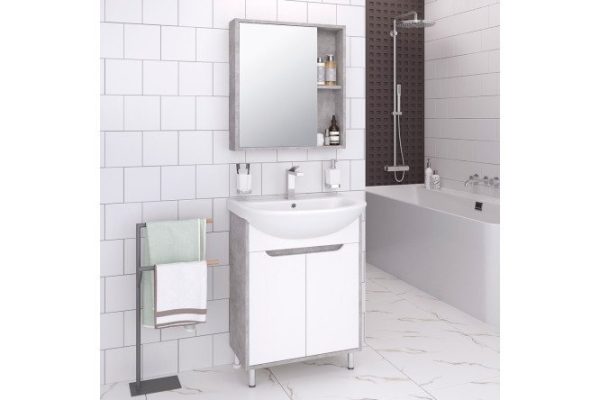 Bathroom furniture RUNO Eco 50 gray concrete