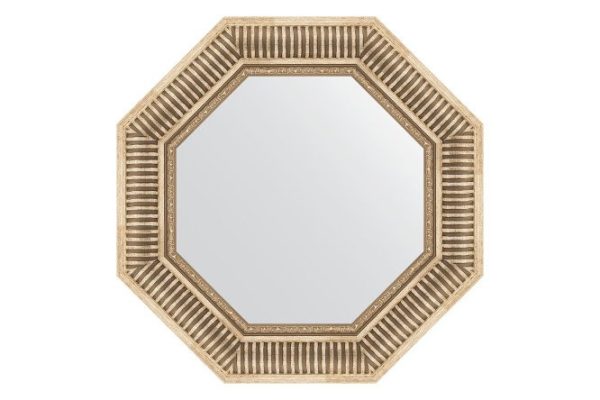 Wall mirror in a baguette frame EVOFORM Octagon BY 3814, silver aqueduct 57.8x57.8 cm