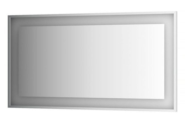 Wall mirror in a baguette frame EVOFORM Ledside chrome with built-in LED lamp, BY 2209 140x75 cm