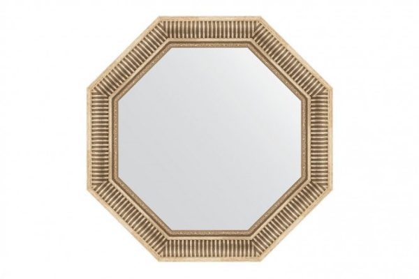 Wall mirror in a baguette frame EVOFORM Octagon BY 7361, silver aqueduct 72x72 cm