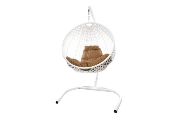 Hanging chair Circle Lux 72x186x102 cm, base and frame color white, finishing white