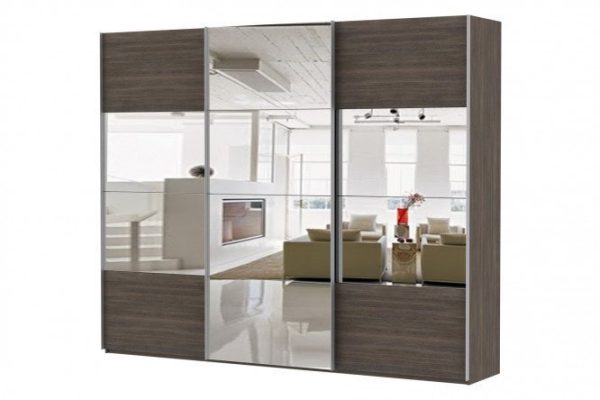 Sliding wardrobe 3-door Comet 240x220 cm wenge Mali, wenge Mali facades, mirror