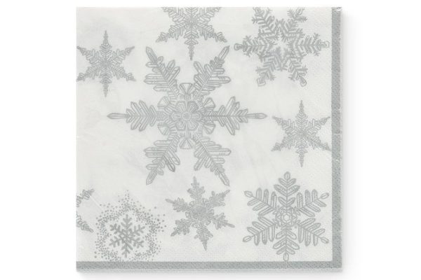 Three-layer napkins Silver snowflakes