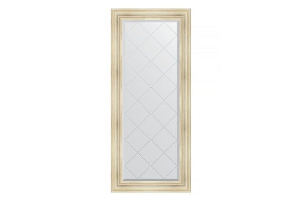 Wall mirror with engraving in a baguette frame EVOFORM etched silver 59x128 cm