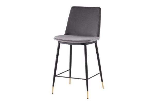 Half-bar chair Melissa 51x96x46 cm, upholstery color dark gray, legs black