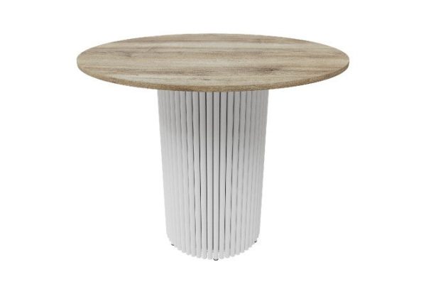 Trubis Wood table with tubular base 90x75x90 cm