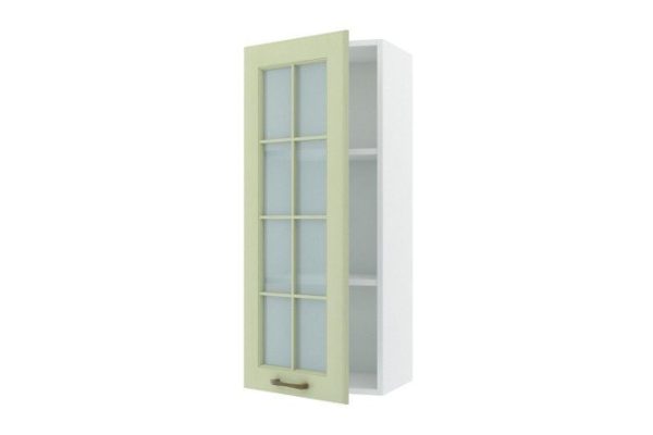 Bella facade for cabinet with glass 39.6x95.6 cm, pistachio color