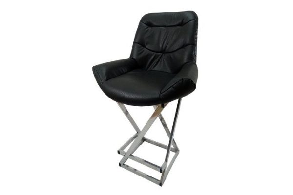 Semi-bar stool Loft Grand 63x107x50 cm, upholstery color black, legs chrome