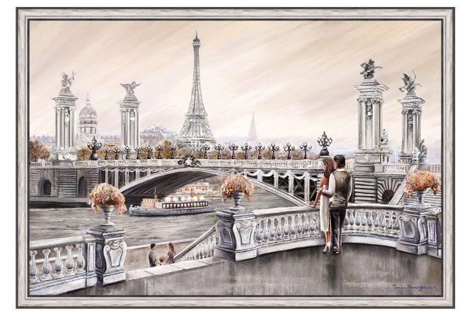 Reproduction in frame Parisian evening 97x67 cm