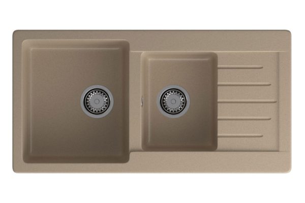 Inset sink with drainer GRANFEST Practik GF-P-980KL 98x51x20 cm