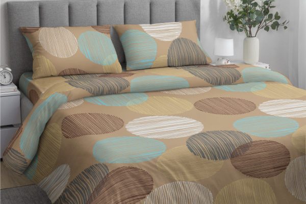 Bed linen set Cappuccino Calico 145x215 cm, 1.5 sleeping