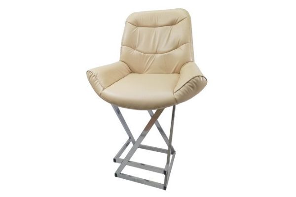 Semi-bar stool Loft Grand 63x107x50 cm, upholstery color beige, legs chrome