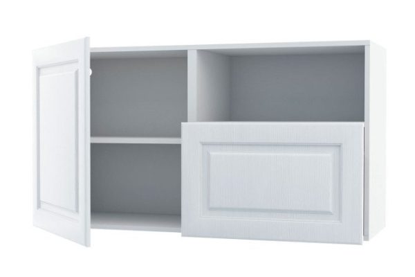 Cabinet with door, shelf and drawer Oscar Bella 120x64 with closers, white / white wood