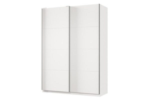 Sliding wardrobe 2-door Praktik 140x240x60 cm, white, silver profile