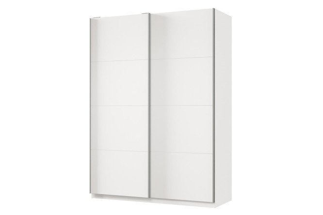 Sliding wardrobe 2-door Praktik 140x240x60 cm, white, silver profile
