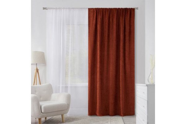 Ribbon curtain MICASA Arabella 180x280 cm, 1 piece, ocher color