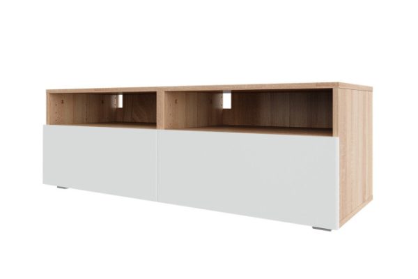 Cabinet Oscar Moon 120x40 with 2 drawers and 2 shelves, Sonoma oak / white talc