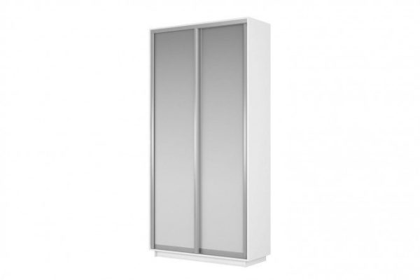 Sliding wardrobe 2-door Slide 120x240x45 cm, white snow, with two mirrors