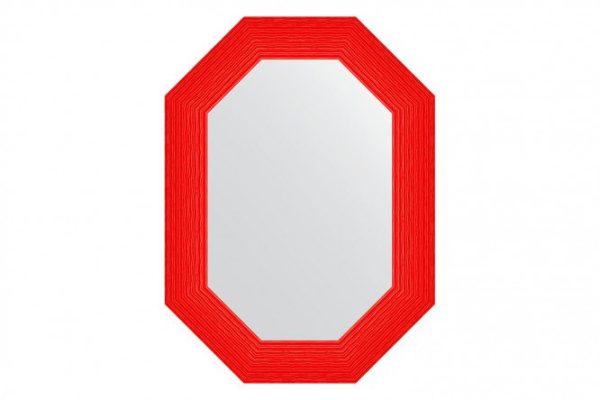 Wall mirror in a baguette frame EVOFORM Polygon BY 7297, red wave 56x76 cm