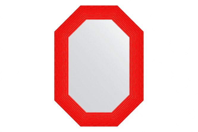 Wall mirror in a baguette frame EVOFORM Polygon BY 7297, red wave 56x76 cm