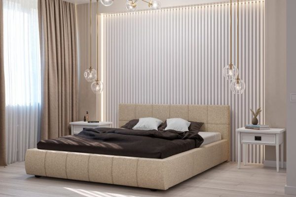 Bed with lifting mechanism Mila color beige 180x200 cm