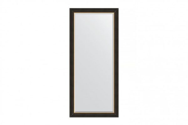 Wall mirror with bevel in a baguette frame EVOFORM BY 3931 ebony with gold 74x164 cm