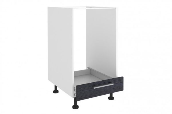 Front for a floor cabinet for appliances with a drawer Amika, black color