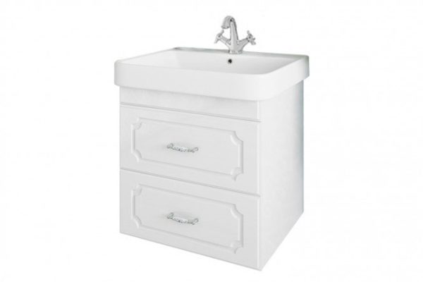 Hanging sink cabinet Sanflor Ksenia 54.6 cm, white
