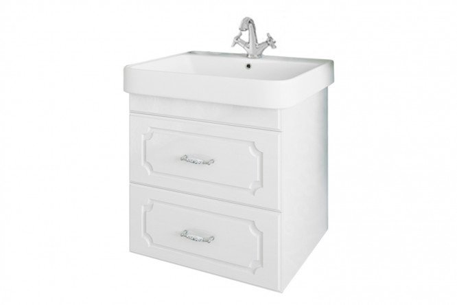 Hanging sink cabinet Sanflor Ksenia 54.6 cm, white