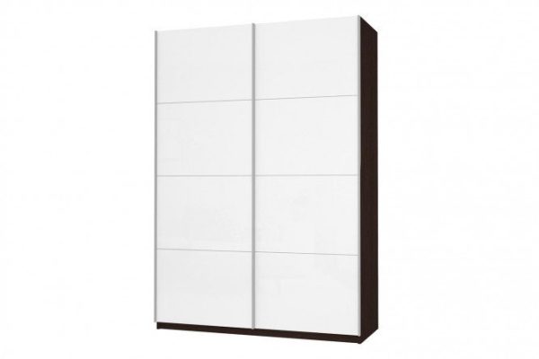 Sliding wardrobe 2-door Cors 160x230 cm, white snow, wenge