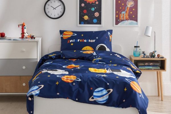 MICASA Cosmonaut bedding set for children Satin, 145x210 cm