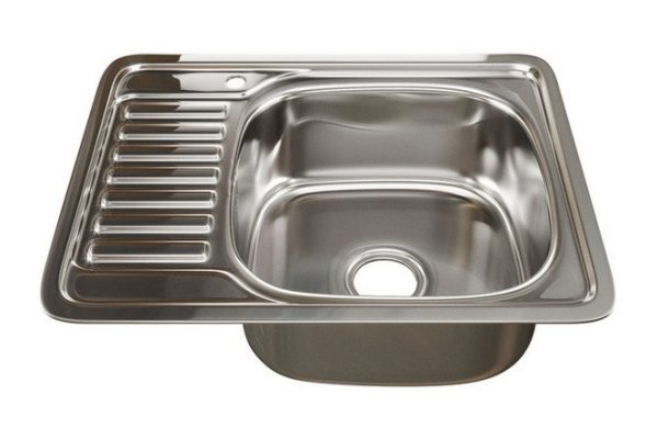 Inset sink with drainer MIXLINE 529331 right outlet 3 1/2 58x48x16 cm