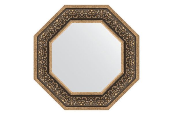 Wall mirror in a baguette frame EVOFORM Octagon BY 3841, silver monogram 59.4x59.4 cm