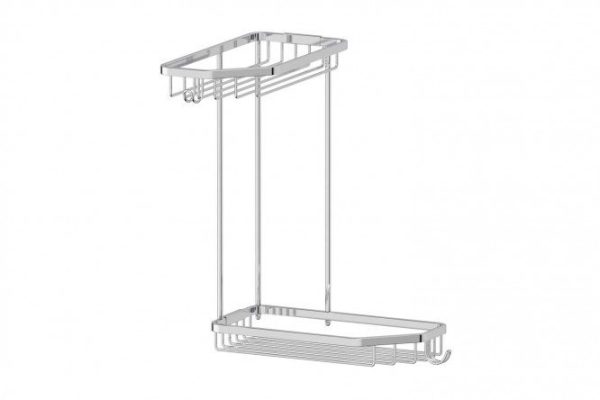 Corner lattice shelf 2-tier with hooks FBS Ryna 22x28.5x22 cm