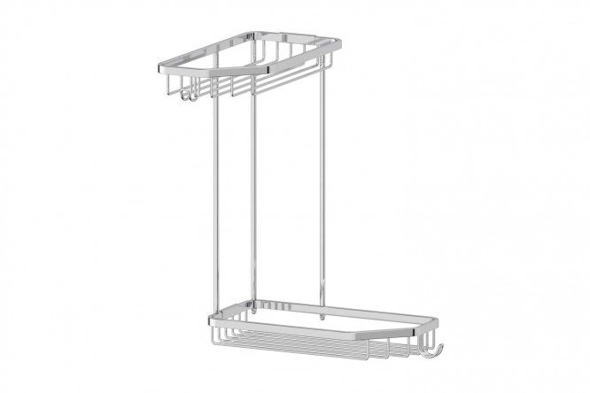 Corner lattice shelf 2-tier with hooks FBS Ryna 22x28.5x22 cm