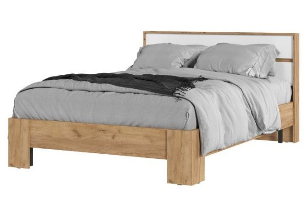 Helen bed color craft oak gold, white shagreen 90x200 cm