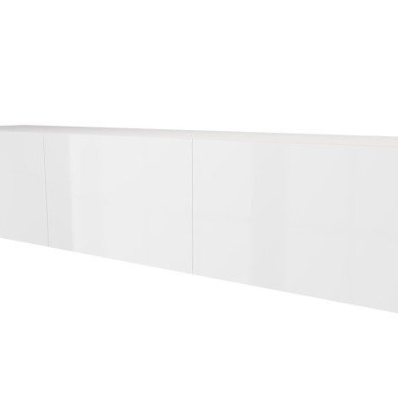 Cabinet with doors Oscar Amika 180x38, white / white gloss