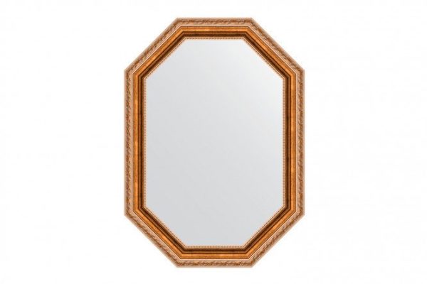 Wall mirror in a baguette frame EVOFORM Polygon BY 7069, versailles bronze 52x72 cm