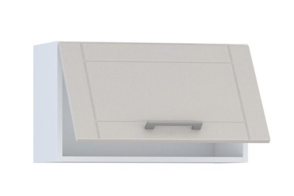 High drawer/cabinet front with horizontal opening Stella 59.6x35.6 cm, color pearl gray