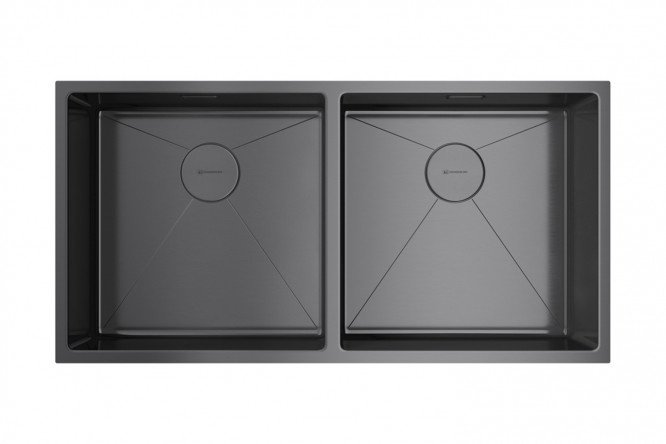 Inset sink OMOIKIRI Taki 86-2-U/IF-GM 4993793, burnished steel 86.5x44x20 cm