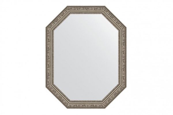 Wall mirror in a baguette frame EVOFORM Polygon BY 7026, aged silver vignette 55x70 cm