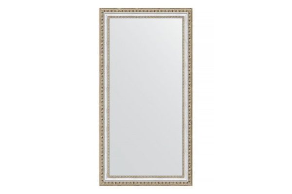 Wall mirror in a baguette frame EVOFORM gold beads on silver 65x115 cm