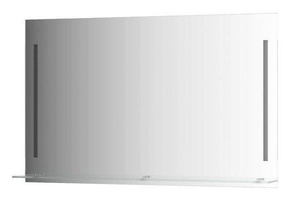 Wall mirror EVOFORM Ledline-S with shelf and 2 built-in LED lights, BY 2167 120x75 cm
