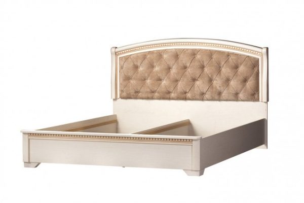 Bed Parma color cream white, beige