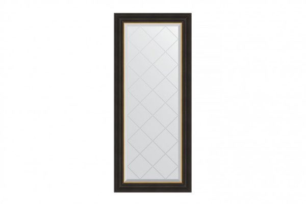 Wall mirror with engraving in a baguette frame EVOFORM BY 4530 ebony with gold 54x124 cm