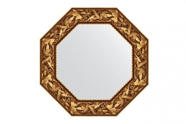 Wall mirror in a baguette frame EVOFORM Octagon BY 7370, Byzantium gold 63x63 cm