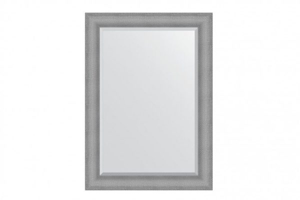 Wall mirror with bevel in a baguette frame EVOFORM BY 3937 silver chain mail 77x107 cm